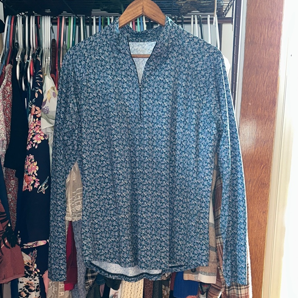 Walter Hagen Blue Floral Long Sleeve Top